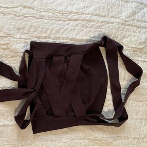 Purple free people top with cross cross back